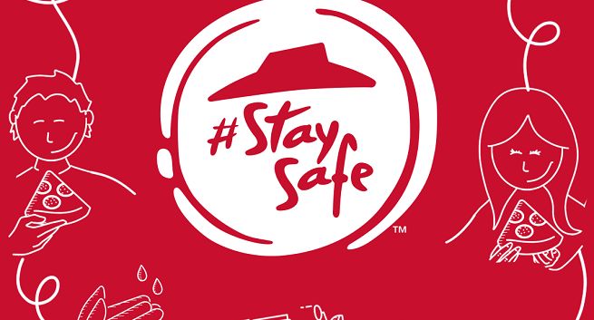 Pizza Hut ze #StaySafe w logo na czas epidemii koronawirusa