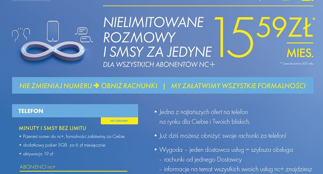 Abonament nc+ Telefon za pół ceny dla przenoszących numer