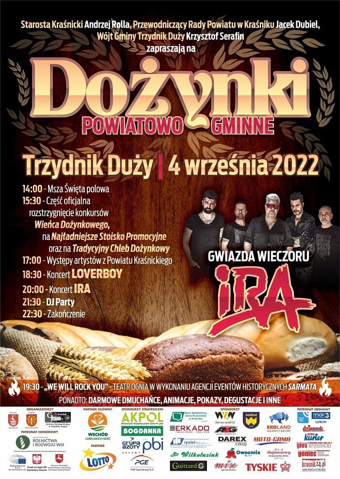Dożynki Powiatu Kraśnickiego Trzydnik Duży 2022 – program