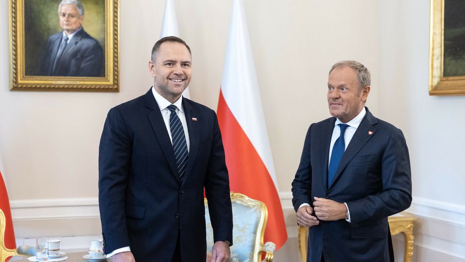 Spotkanie prezydenta Karola Nawrockiego z premierem Donaldem Tuskiem
14.08.2025 Warszawa Spotkanie prezydenta Karola Nawrockiego z premierem Donaldem Tuskiem nt sytuacji w Ukrainie fot Jacek Dominski/REPORTER
N/z: Karol Nawrocki, Donald Tusk
Jacek Dominski/REPORTER