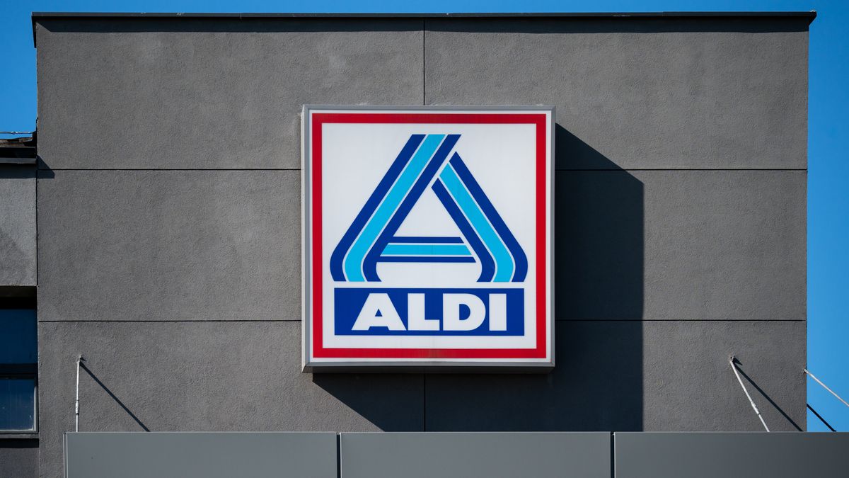 An Aldi supermarket with a logo sign is seen in Krakow, Poland, on May 10, 2026. Aldi is a German multinational discount retail chain. (Photo by Marcin Golba/NurPhoto via Getty Images)
