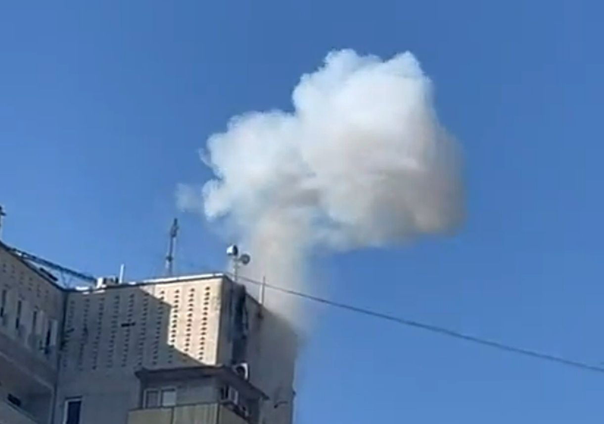 Atak ukraińskich dronów w Enerhodarze
