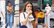 "Zamaseczkowane" Katie Holmes i Suri Cruise przemykają nowojorską ulicą na spacerze z psami (ZDJĘCIA)