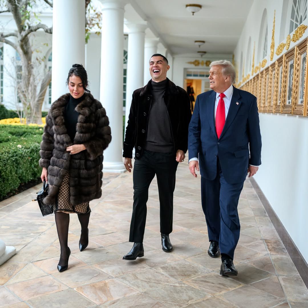 Ronaldo i Georgina z Donaldem Trumpem