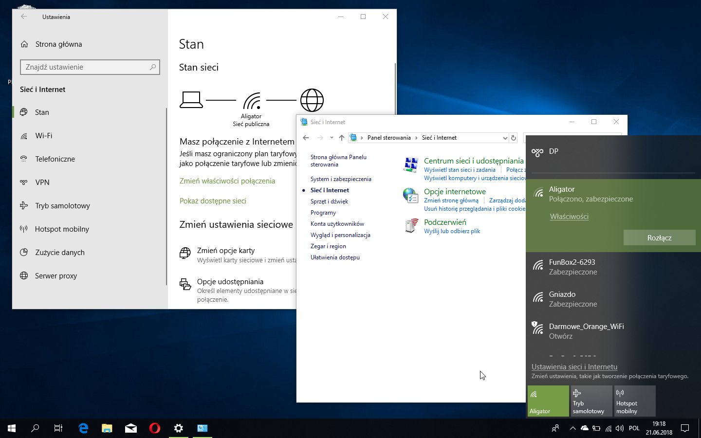 ustawienia Widnowsa 10, czerwiec 2018