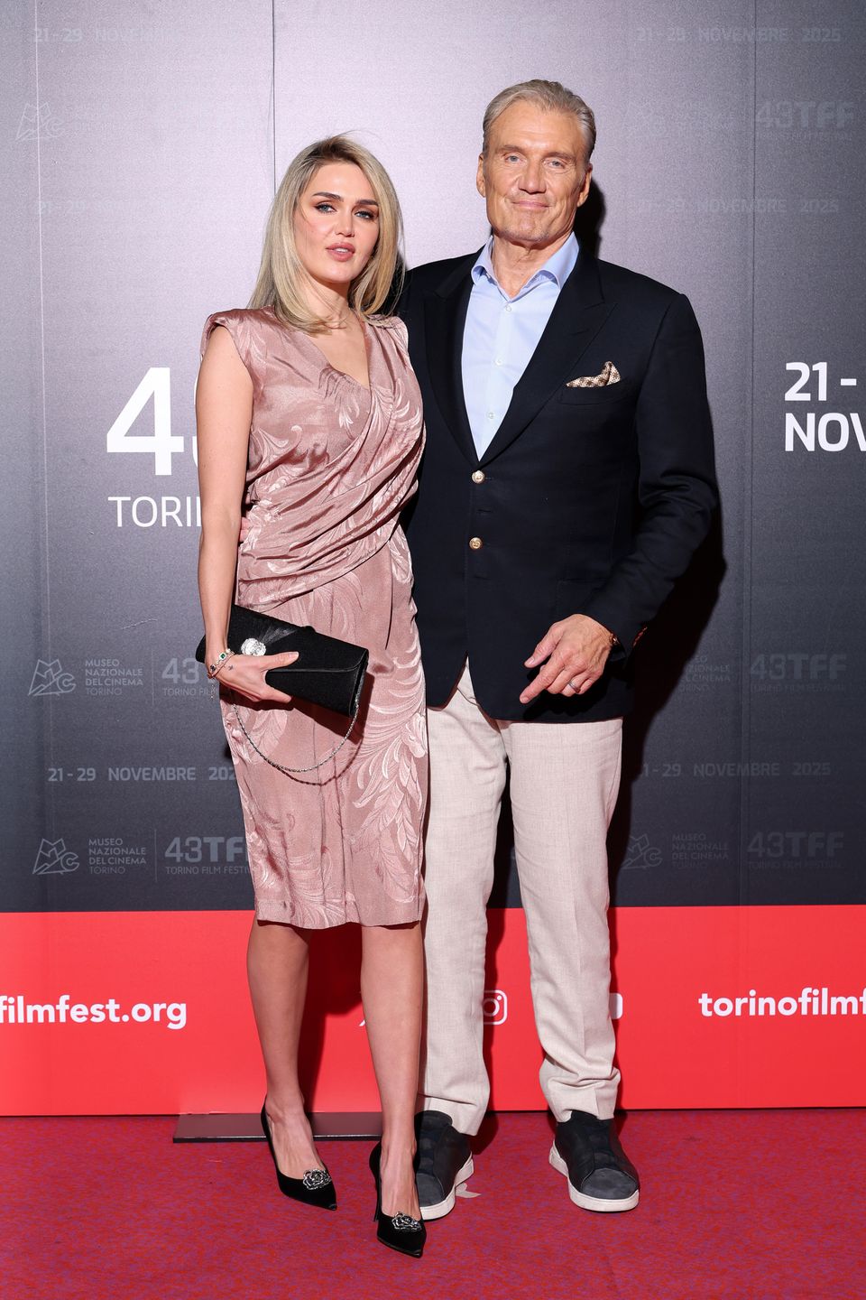 Emma Krokdal i Dolph Lundgren na Festiwalu Filmowym w Turynie