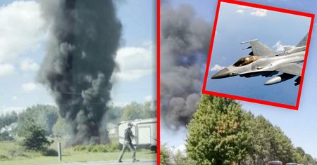 Zobaczyli kłęby dymu. Rozbił się F-16. Nagranie z USA