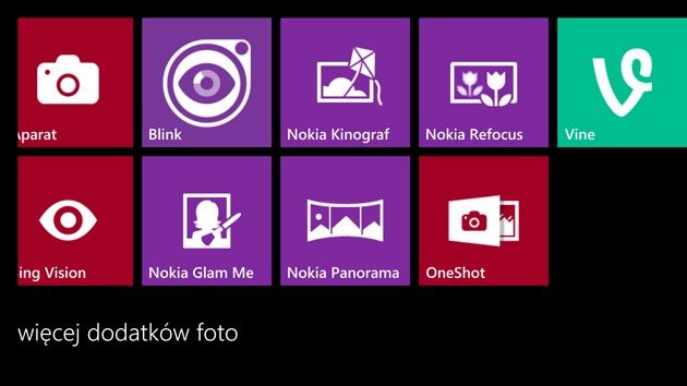 Aplikacje foto w menu aparatu