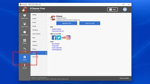 CCleaner: menu OPTIONS