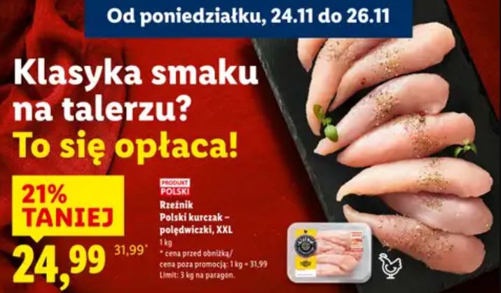 Polędwiczki z kurczaka są dostępne w naprawdę dobrej cenie