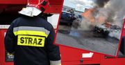 Auta płonęły jak pochodnie. Duży pożar przy lotnisku w Gdańsku