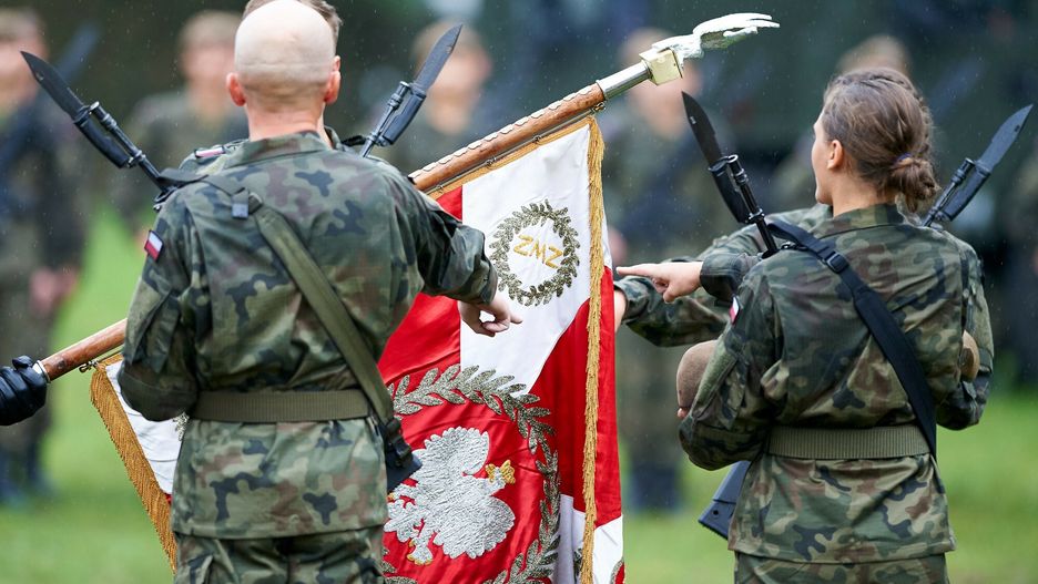 Przysi?ga "Terytorials�w"08.09.2019 Warszawa Olszynka Grochowska Mariusz Blaszczak minister obrony narodowej wzial udzial w uroczystej przysiedze wojskowej zolnierzy 5. Mazowieckiej Brygady Obrony Terytorialnej N/z Przysiega zolnierzy Fot. Lukasz Szelag/REPORTERLukasz Szelag/REPORTER