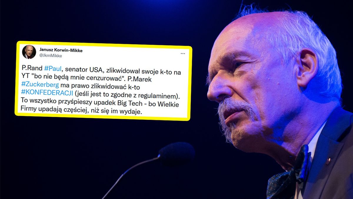 Janusz Korwin-Mikke broni decyzji Facebooka o skasowaniu profilu Konfederacji
