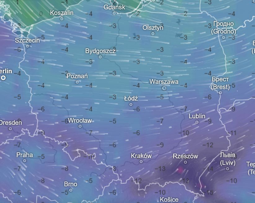 Temperatura w dniu 14 lutego