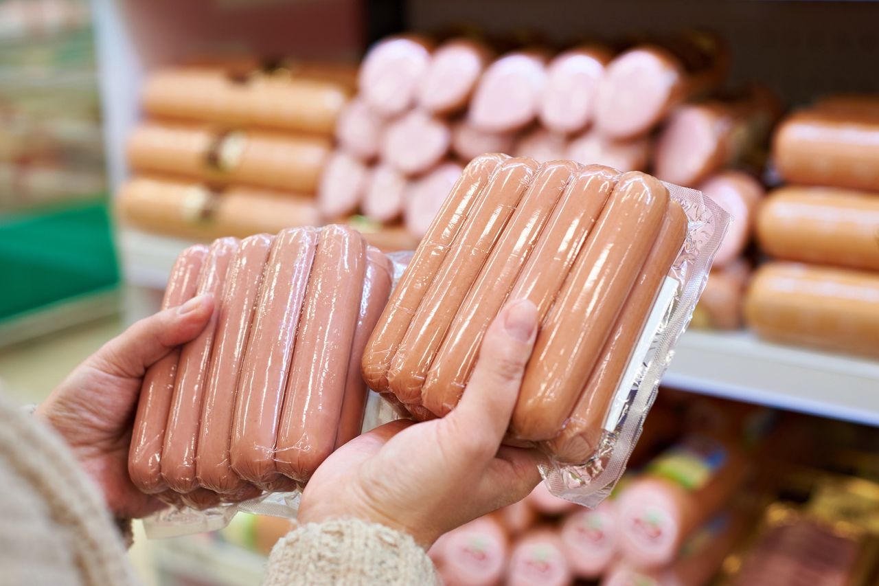 Sausages in the shop