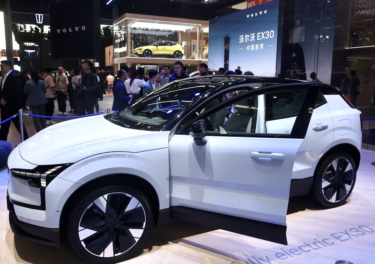 Presentation of the Volvo EX30 urban SUV during this year's April car fair in China, in Beijing.