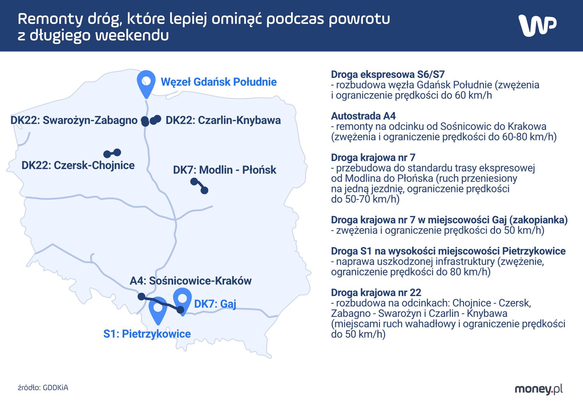 Możliwe utrudnienia podczas powrotów z czerwcowego długiego weekendu