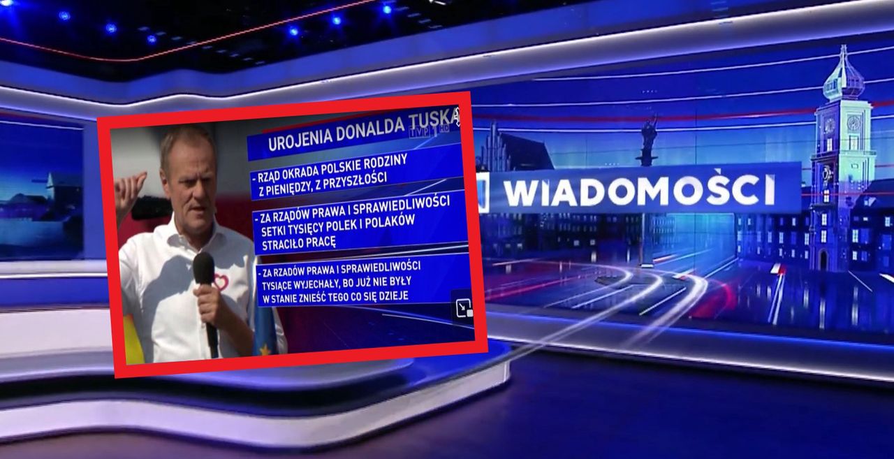 "Wiadomości" TVP w formie. Pokazano "urojenia Tuska"