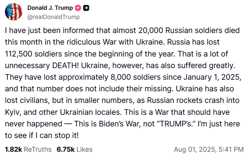 Donald Trump opublikował wpis