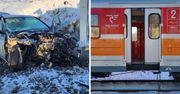 Groźny wypadek rano w Lublinie. Mercedes nie wyhamował przed pociągiem