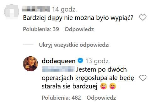 Doda odpowiada na zaczepkę internauty