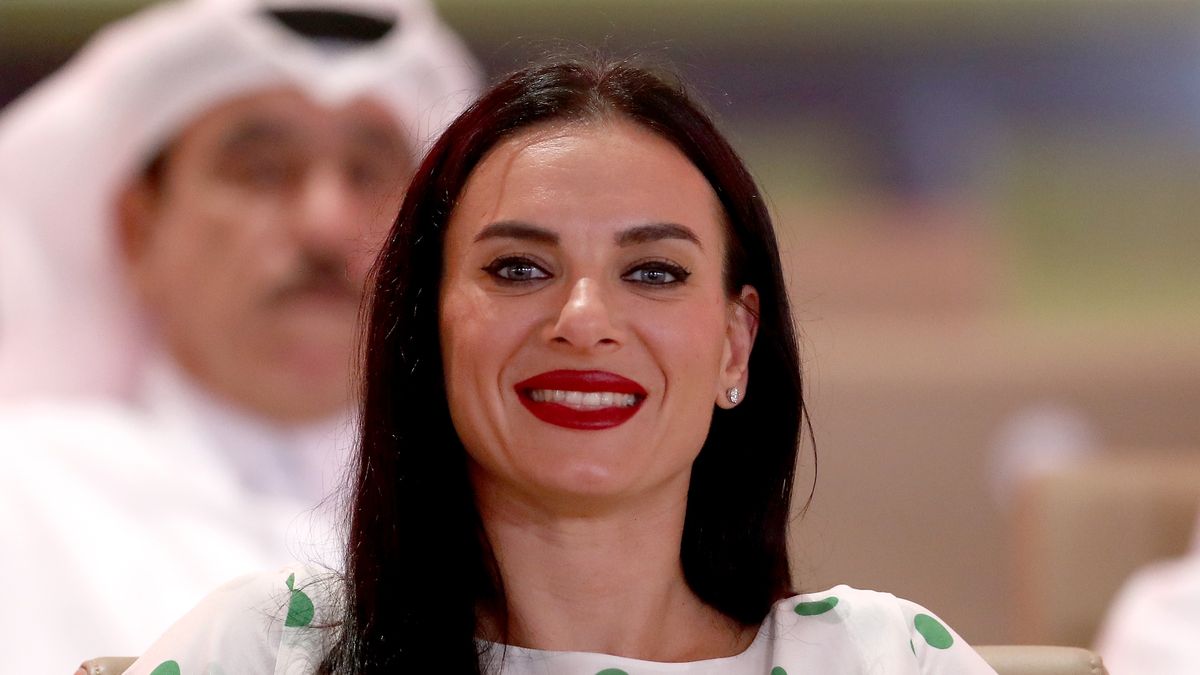 DOHA, QATAR - SEPTEMBER 27: Yelena Isinbayeva of Russia attends the Opening Ceremony on day one of 17th IAAF World Athletics Championships Doha 2019 at Khalifa International Stadium on September 27, 2019 in Doha, Qatar. (Photo by Alexander Hassenstein/Getty Images for IAAF)