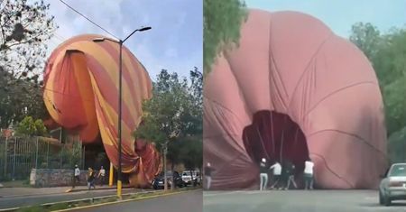 Balon z gorącym powietrzem zawisł na liniach energetycznych. 12 osób rannych