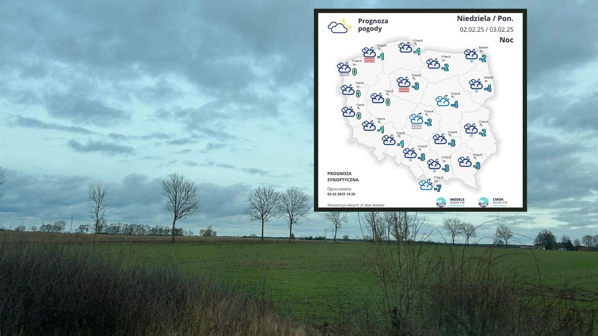 Pogoda na początek tygodnia: zachmurzenie, opady i mgły