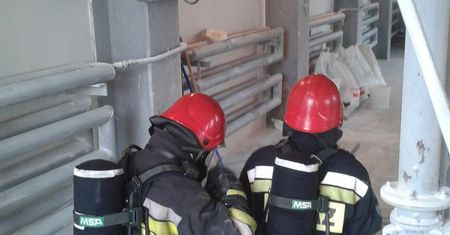 Pożar silnika elektrycznego w silosie z mąką