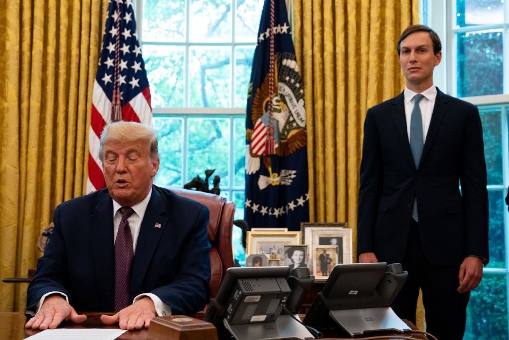 Donald Trump and Jared Kushner during the presidency of the former