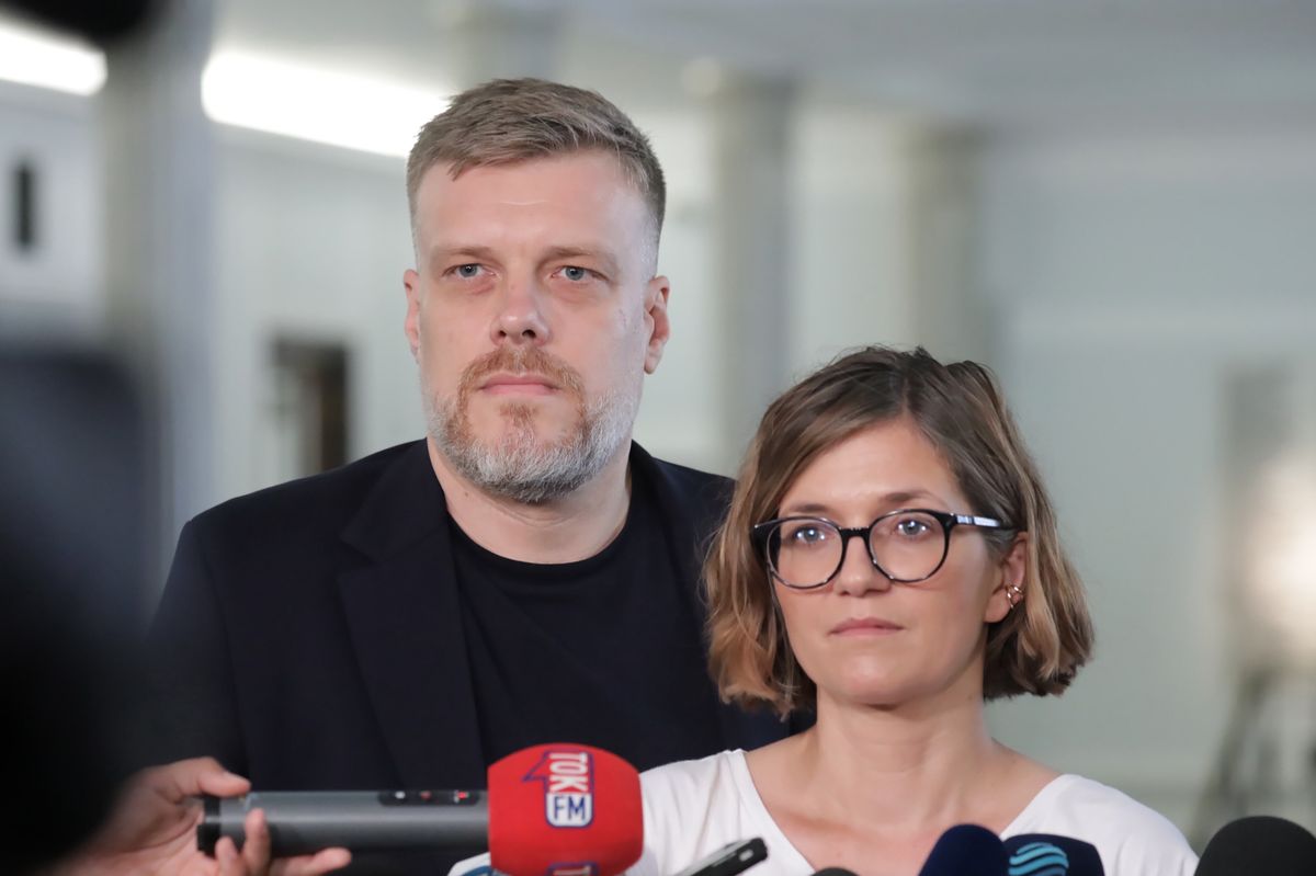 Poseł Adrian Zandberg i wicemarszałek Senatu Magdalena Biejat 