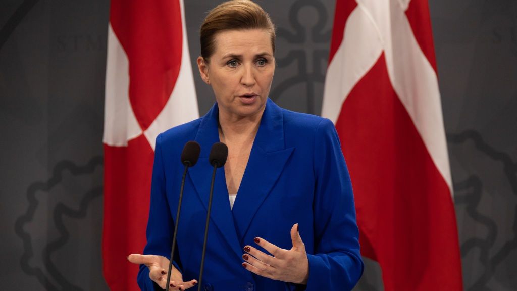 Prime Minister Mette Frederiksen speaks during a joint press
COPENHAGEN, DENMARK - 2025/01/10: Prime Minister Mette Frederiksen speaks during a joint press conference with Chair of Naalakkersuisut Múte Bourup Egede (Not in view) in the Mirror Hall at the Prime Minister's Office. The Prime Minister of Denmark and the Chairman of the Greenlandic government discuss on the current situation with the USA. (Photo by Kristian Tuxen Ladegaard Berg/SOPA Images/LightRocket via Getty Images)
SOPA Images
prime minister's office, mirror hall, joint press conference
