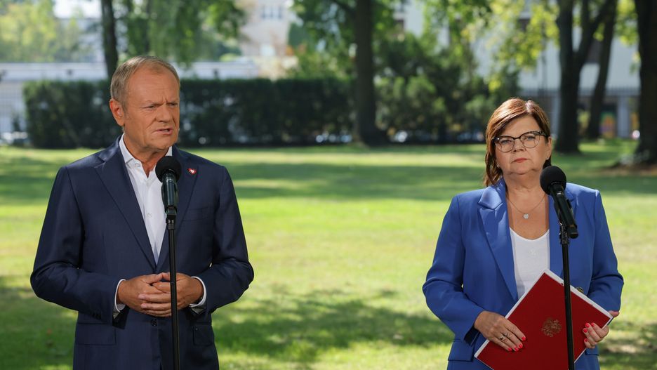Premier Donald Tusk i minister zdrowia Izabela Leszczyna