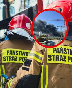 Pożar na budowie w Krakowie. Czarny dym nad miastem