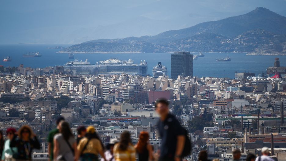 A view on Piraeus from the Athenian Acropolis in Athens, Greece on March 14th, 2024. (Photo by Beata Zawrzel/NurPhoto via Getty Images)