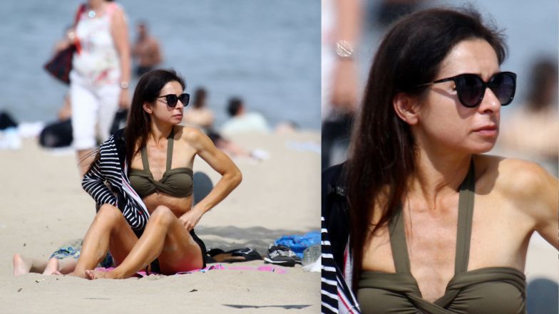 Marta Kaczyńska wypoczywa na sopockiej plaży