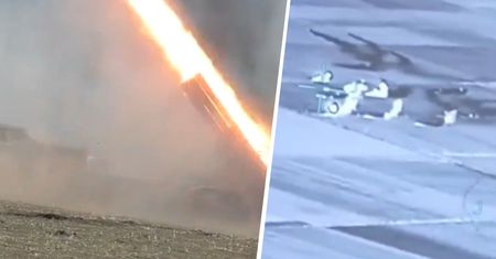 Zmasowany atak rakietowy. BM-27 Uragan nagrany w akcji