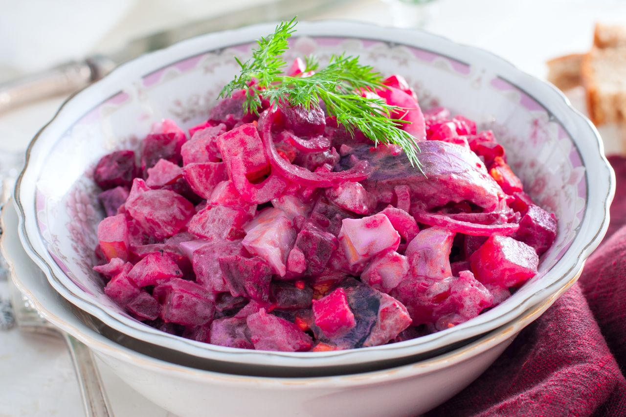 Herring salad with beets and an unusual addition