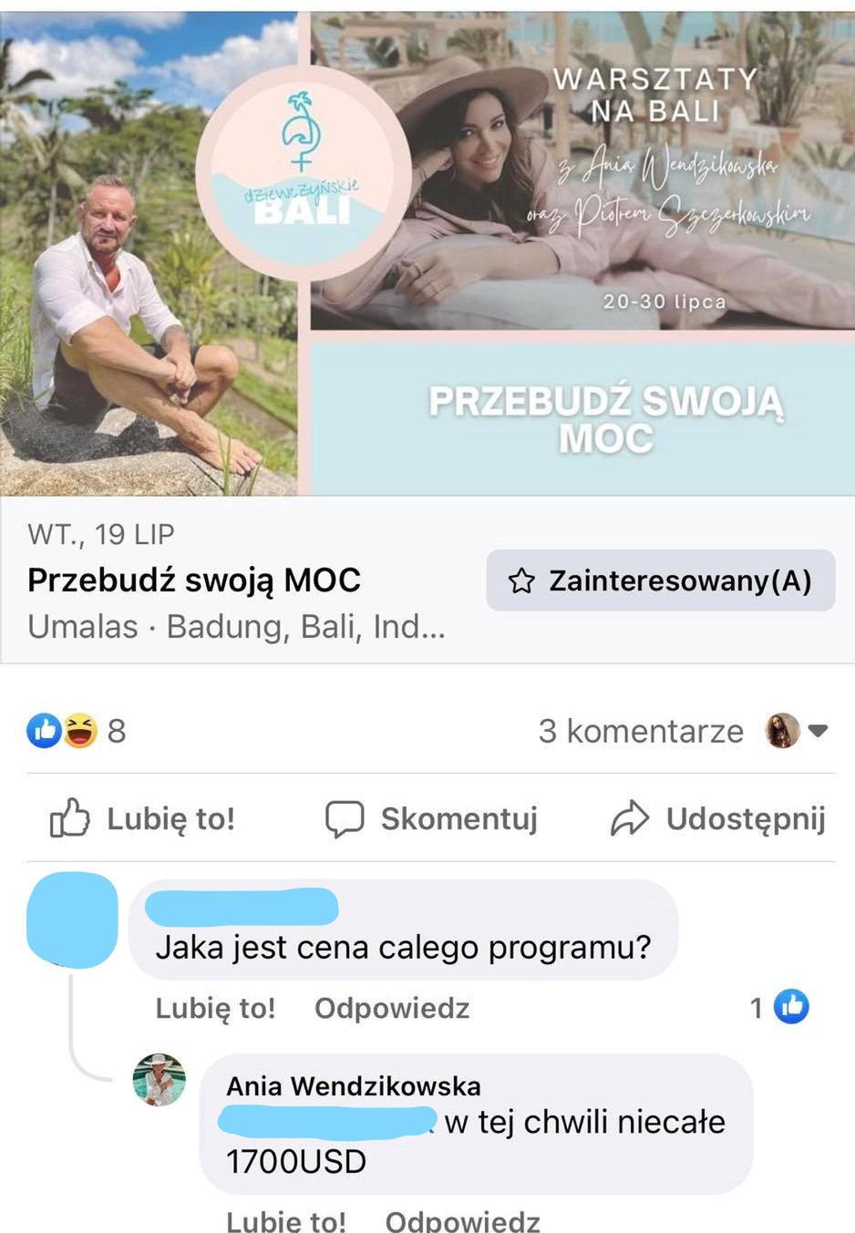 Anna Wendzikowska oferuje warsztaty na Bali