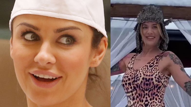 Karolina Gilon odciska pośladki w śnieżnej zaspie