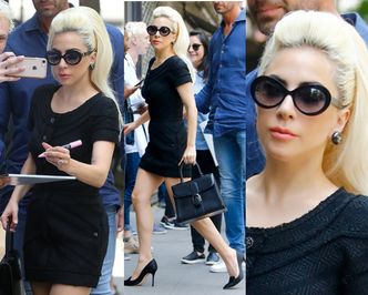 Szczupła Lady Gaga w drodze do studia nagraniowego