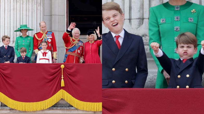 Członkowie rodziny królewskiej na balkonie Pałacu Buckingham