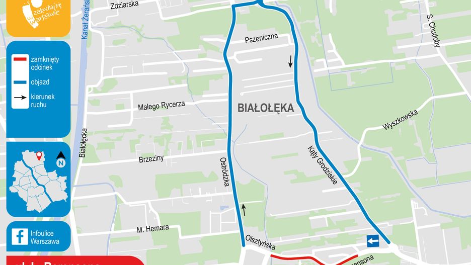 Warszawa. Prace na ul. Berensona