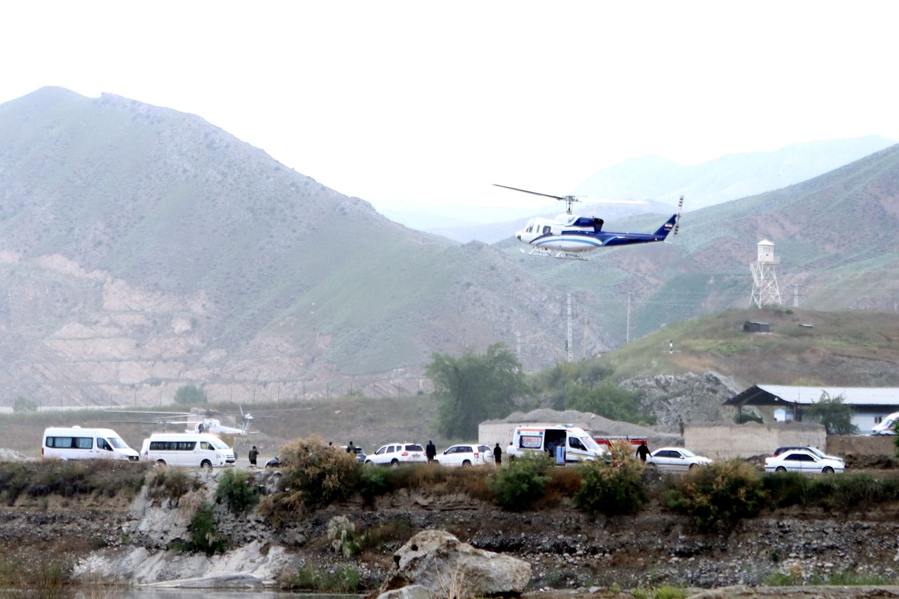 The latest photo of Raisi's helicopter from north-western Iran