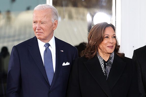 The Inauguration Of Donald J. Trump As The 47th PresidentWASHINGTON, DC - JANUARY 20: U.S. President Joe Biden (L) and U.S. Vice President Kamala Harris stand together at the White House ahead of the inauguration of U.S. President-elect Donald Trump on January 20, 2025 in Washington, DC. Donald Trump takes office for his second term as the 47th president of the United States. (Photo by Win McNamee/Getty Images)Win McNameebestof, topix