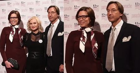 Felicjańska szczerzy się na ściance u boku niewiernego narzeczonego