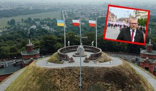 Flaga Ukrainy znów na kopcu Kościuszki. To ją zerwał Grzegorz Braun