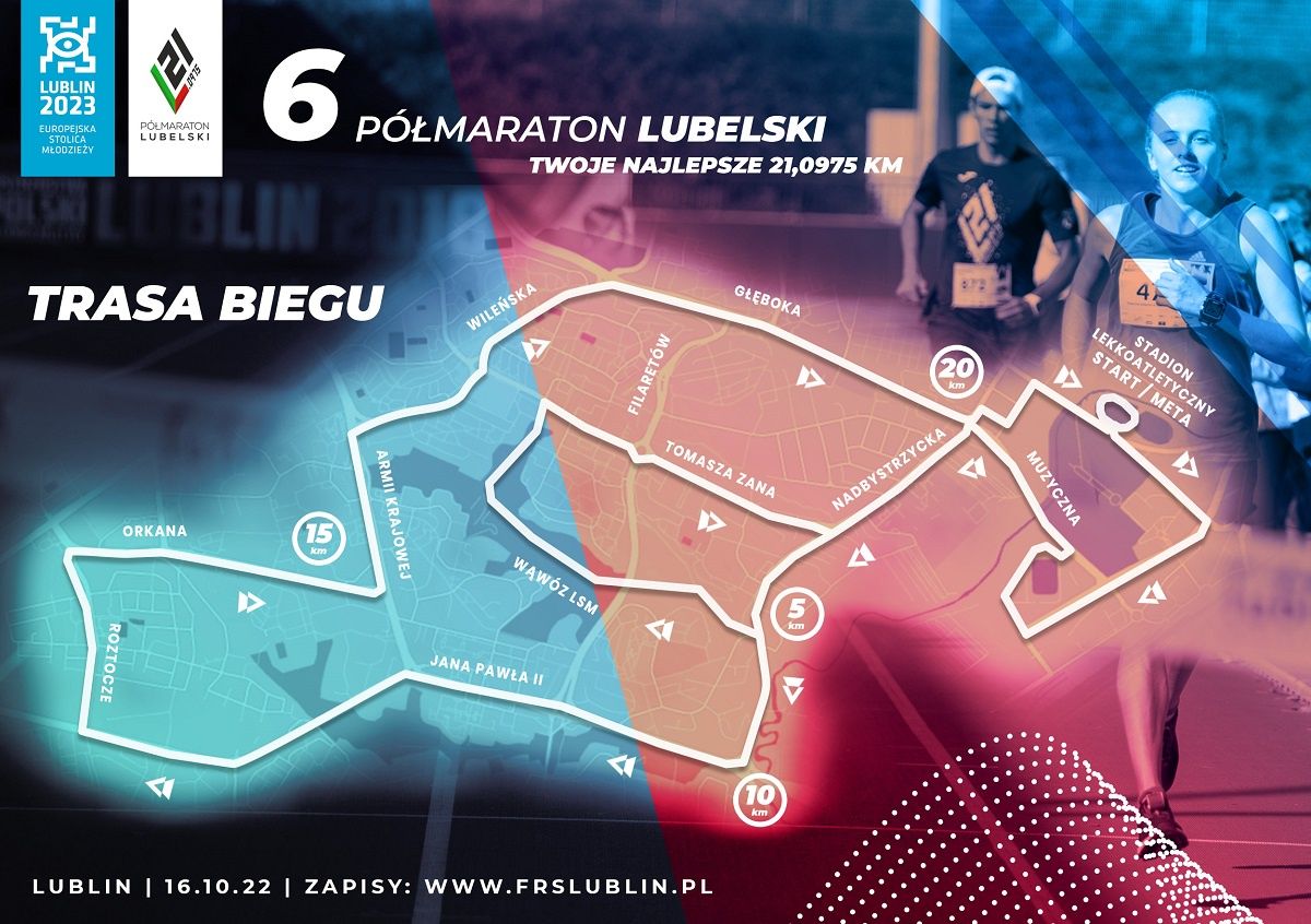 Trasa biegu 6. Półmaraton Lubelski