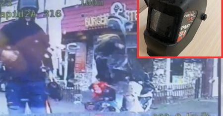 To się nazywa pomysłowość. Na motocykl wsiadł w masce spawalniczej