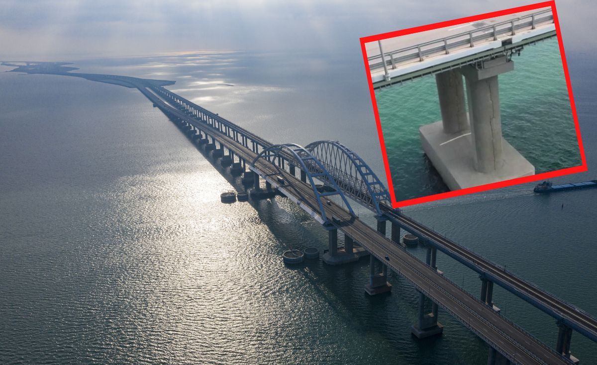 W sieci pojawiły się zdjęcia mające przedstawiać widoczne pęknięcia filarów Mostu Krymskiego